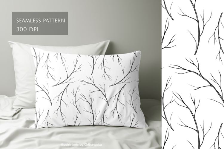 Dry Bare Branches Pattern PNG