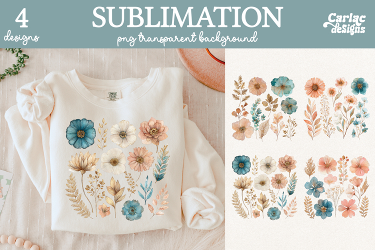 Dry Flowers Sublimation Bundle, Dry Flowers Clipart Bundle