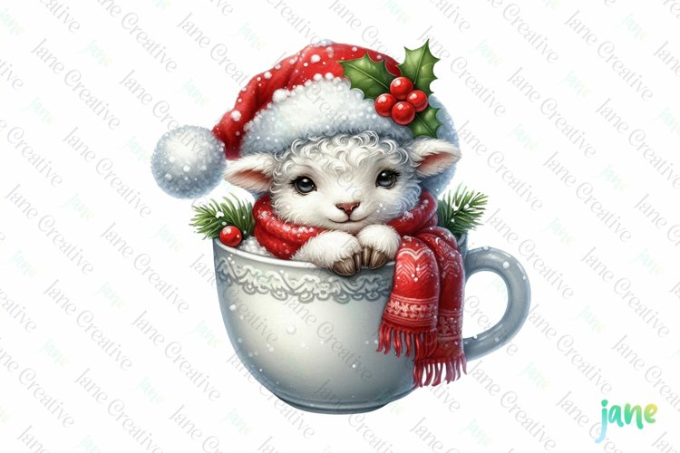 Christmas Mug Sheep Clipart