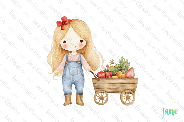 Gardening Girl Sublimation Clipart
