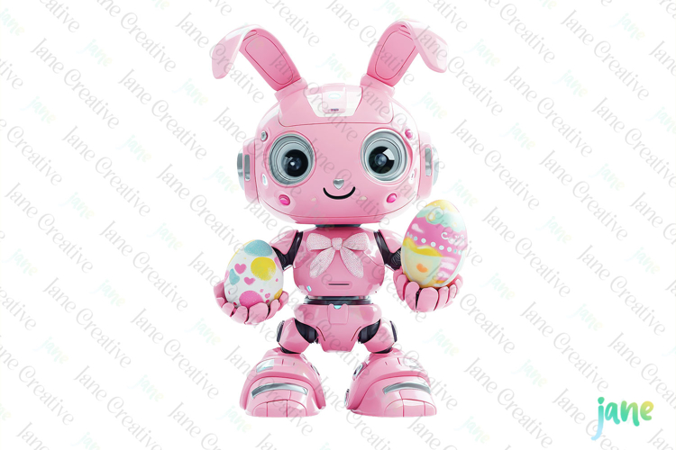 Cute Easter Robot Sublimation Clipart