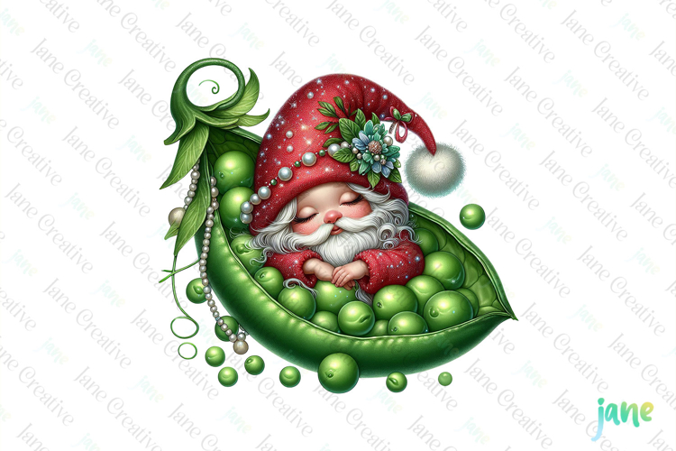 Spring Gnome Peas Garden Clipart