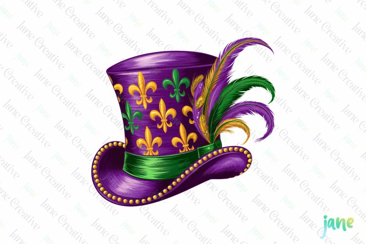 Brushstroke Mardi Gras Hat PNG Clipart