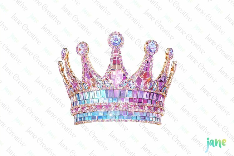 Girly Glitter Coquette Valentine Crown Clipart