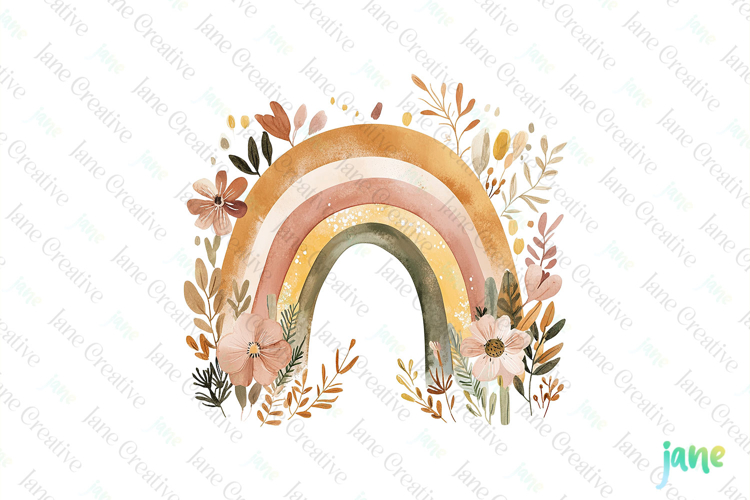 Boho Rainbow Clipart Image 8