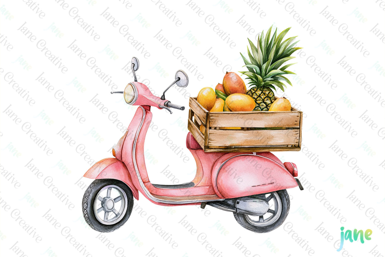 Summer Motorbike Clipart