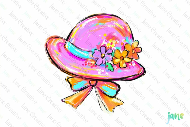 Brushstroke Easter Hat Clipart
