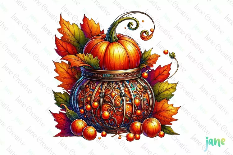 Autumn in a Jar Watercolor Sublimation