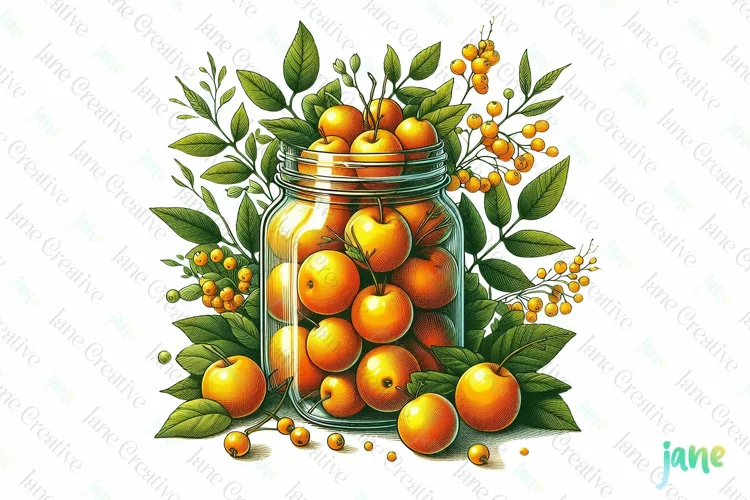 Autumn in a Jar Watercolor Sublimation