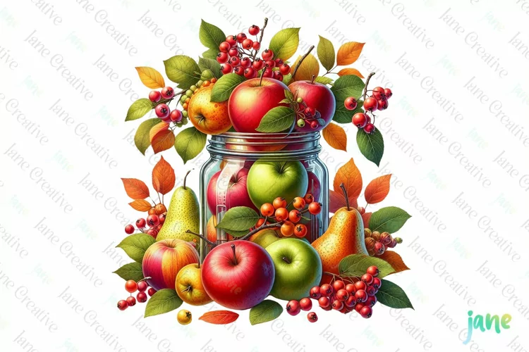 Autumn in a Jar Watercolor Sublimation