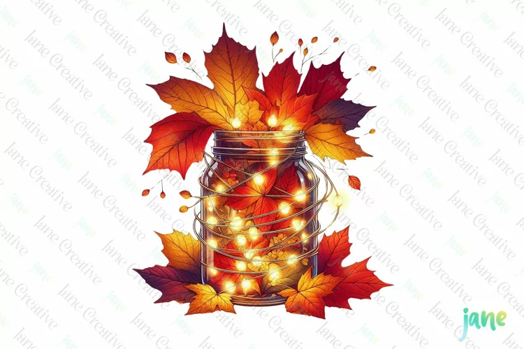 Autumn in a Jar Watercolor Sublimation