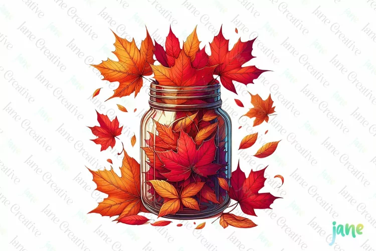 Autumn in a Jar Watercolor Sublimation