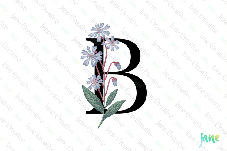 Borage Letter B Clipart