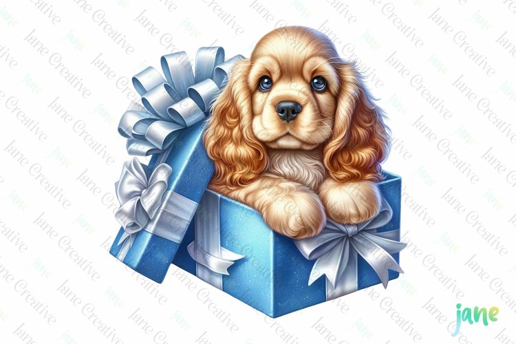 Cocker Spaniel Christmas Clipart example image 1