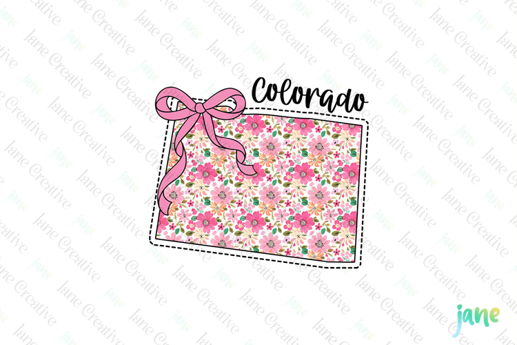 Colorado Floral Coquette PNG - 50 States Design