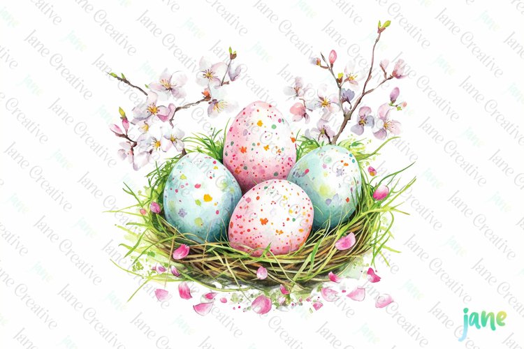 Easter With Spring Flowers Clipart