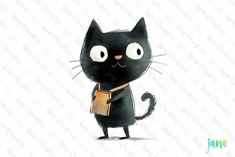 Funny Black Cats Sublimation Clipart