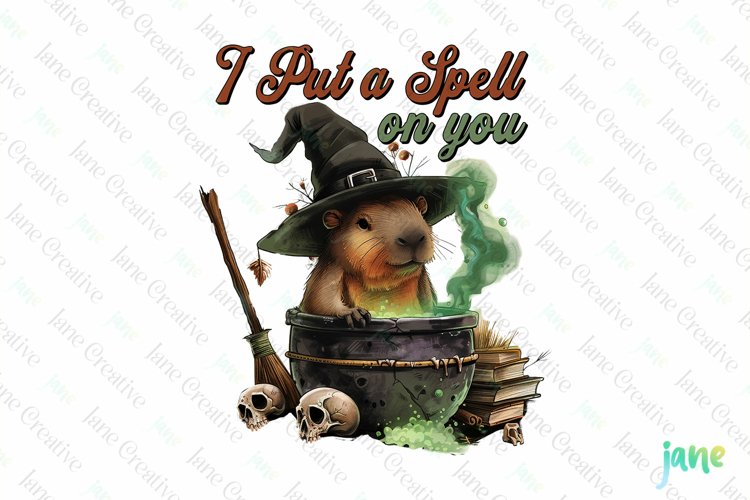 Halloween Capybara Sublimation Clipart example image 1