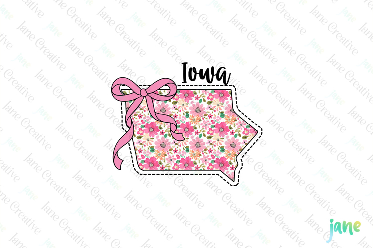 Iowa Floral Coquette PNG - 50 States Design