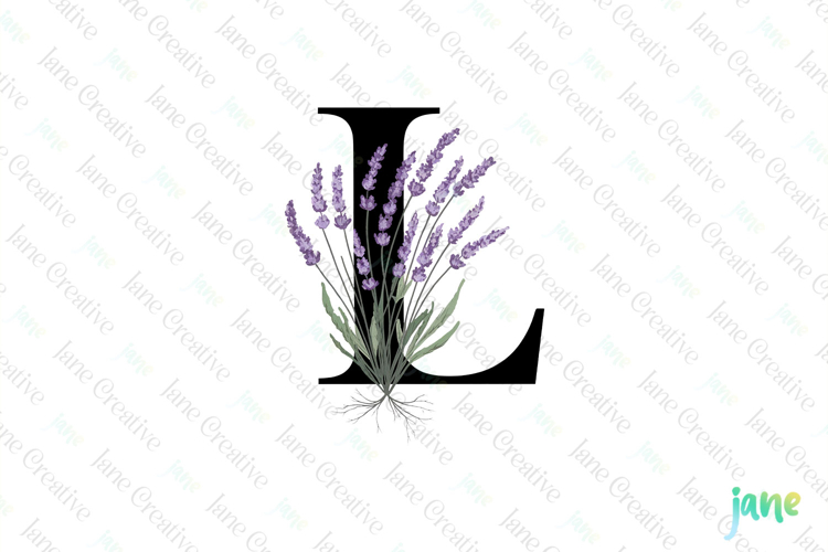 Lavender Letter L Clipart example image 1