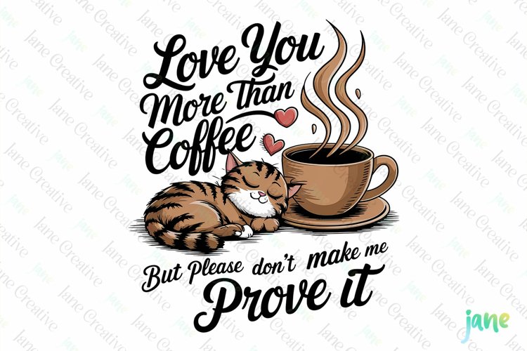 Love You More Than Coffee PNG