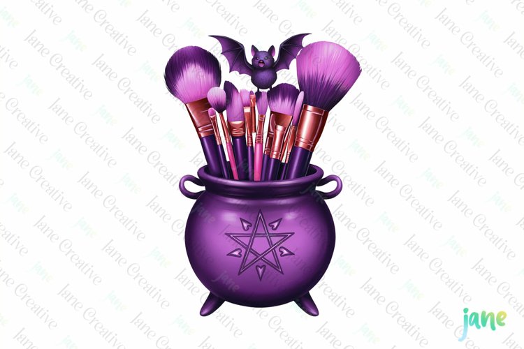 Makeup Brushes Goth Cosmetics Clipart example image 1