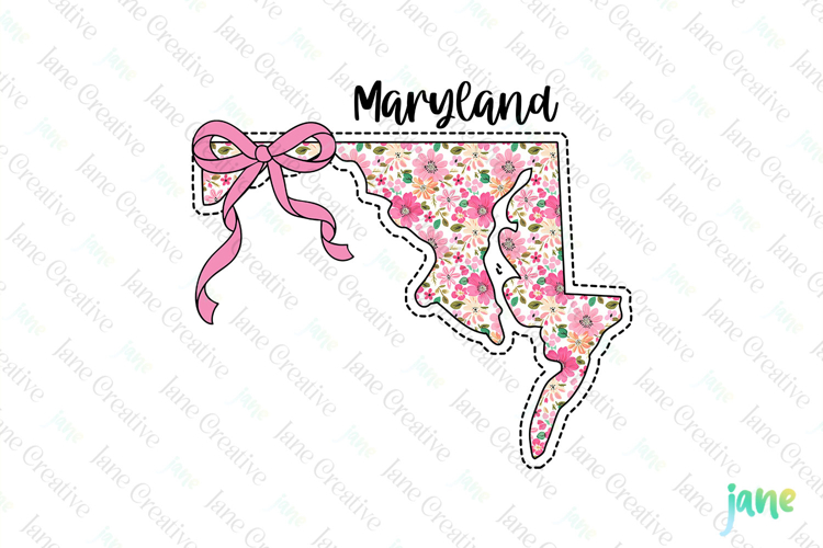 Maryland Floral Coquette PNG - 50 States Design