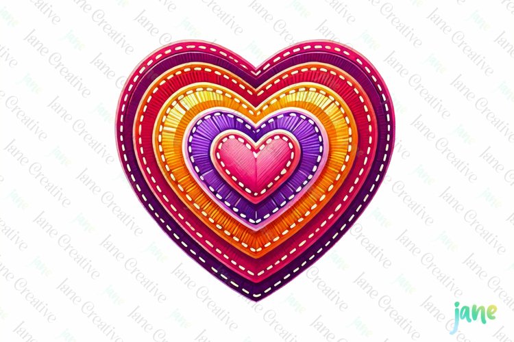Patchwork Heart Valentine’s Day Clipart