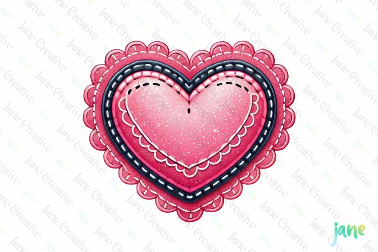Patchwork Heart Valentine’s Day Clipart