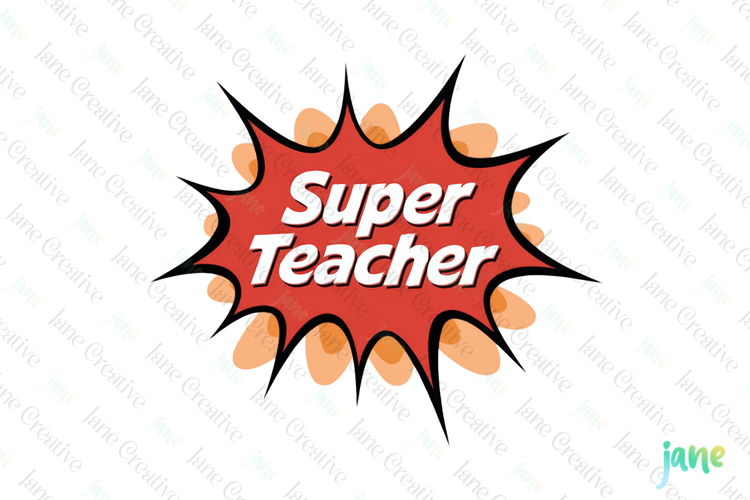 Pop-art Teacher Sublimation Clipart example image 1