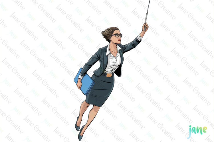 Pop-art Teacher Sublimation Clipart example image 1