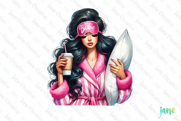 Relaxed Woman Sublimation Clipart example image 1