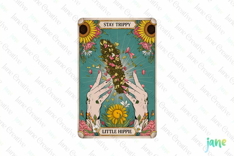 Stay Trippy Little Hippie Card example image 1