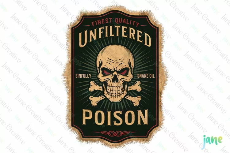 Halloween Vintage Bottle Labels Clipart