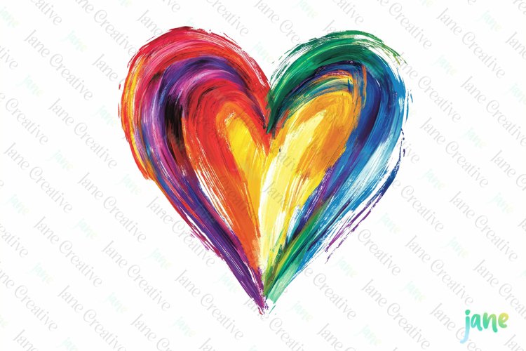 Valentines Day Heart Brushstroke Clipart