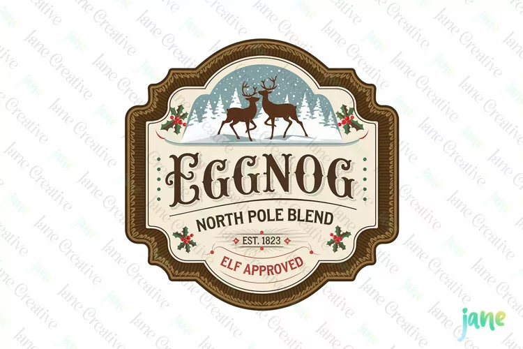Vintage Christmas Label Sublimation