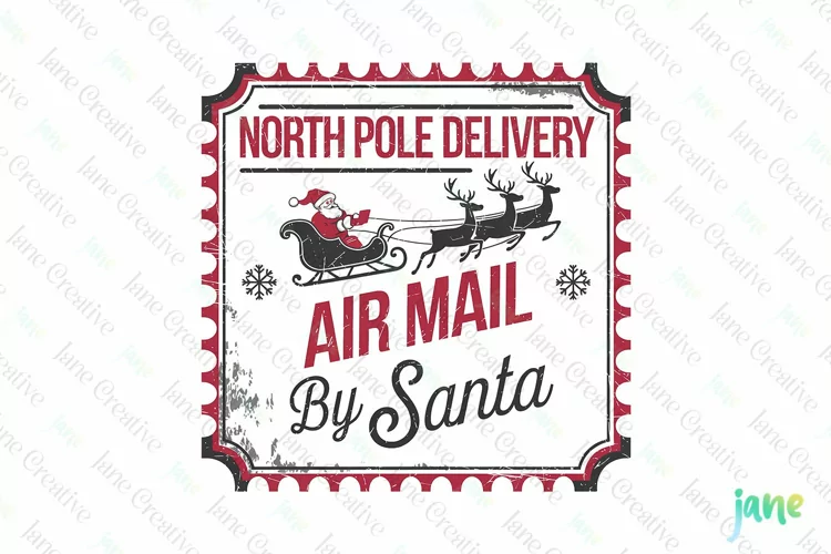 Vintage Christmas Label Sublimation