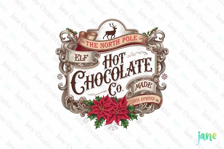 Vintage Christmas Label Sublimation