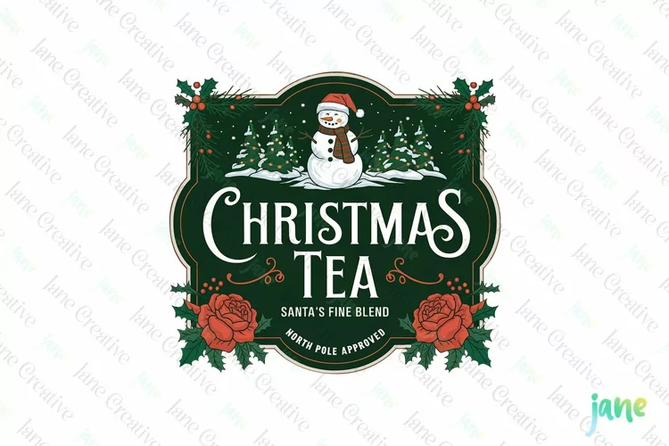 Vintage Christmas Label Sublimation