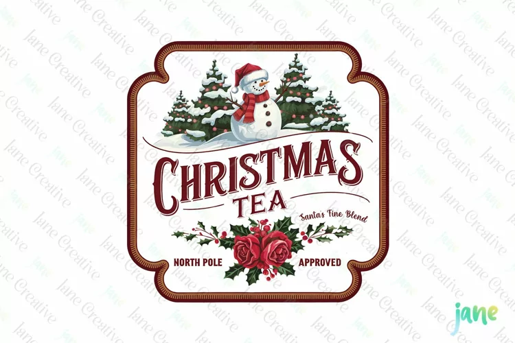 Vintage Christmas Label Sublimation