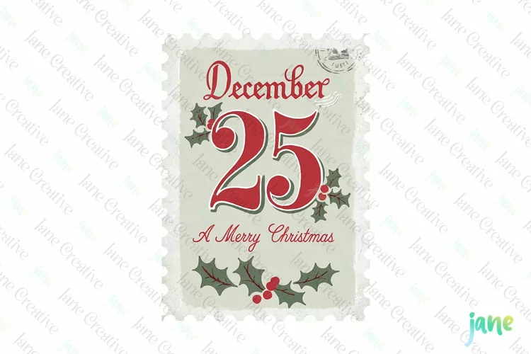 Vintage Christmas Postage Stamp