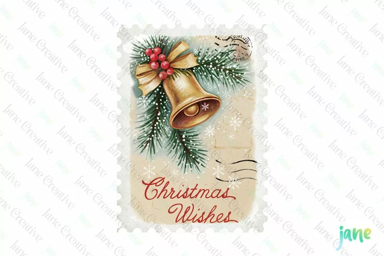 Vintage Christmas Postage Stamp