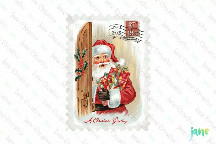 Vintage Christmas Postage Stamp
