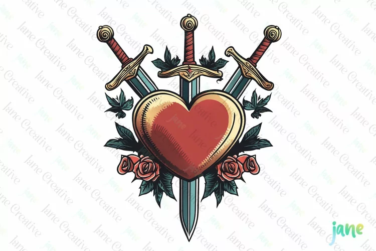Vintage Heart Clipart Sublimation