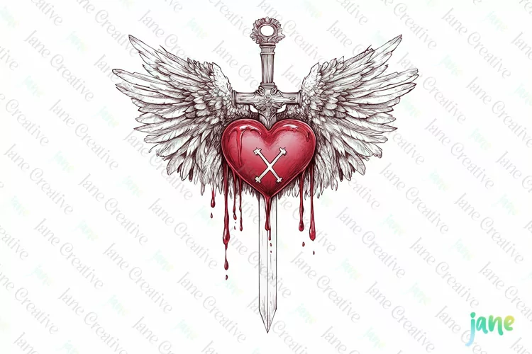 Vintage Heart Clipart Sublimation