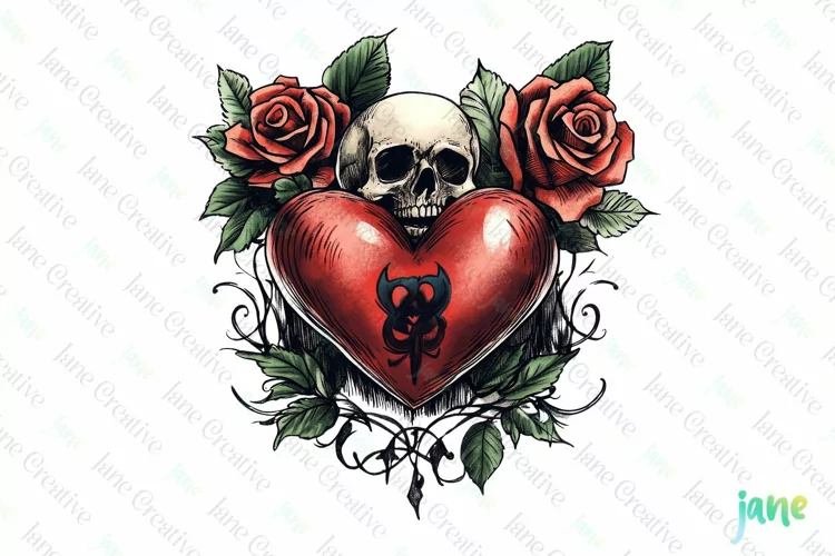 Vintage Heart Clipart Sublimation