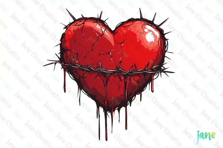 Vintage Heart Clipart Sublimation