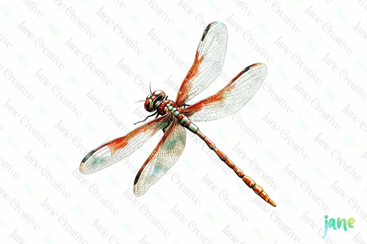 Dragonfly Vintage Insect Clipart Sublimation