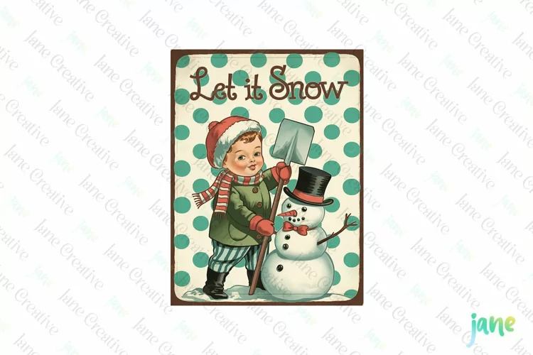 Vintage Kids At Christmas Clipart