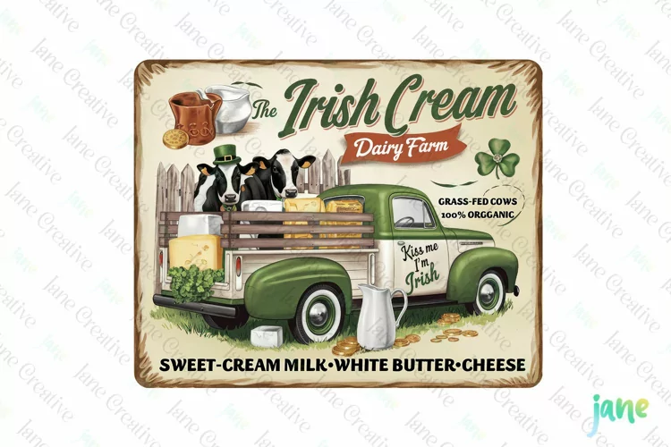 Irish Cream Vintage St Patricks Day Farmhouse
